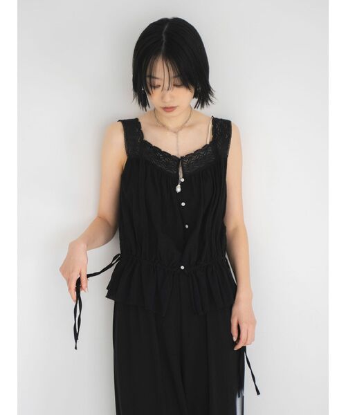 Ungrid（アングリッド）の「レースデザインノースリブラウス（シャツ/ブラウス・レディース・ピンク/ブルー/オフホワイト/ブラック・FREE）」の13枚目の写真