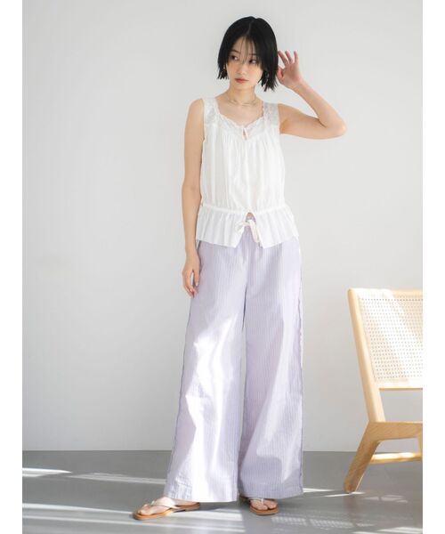 Ungrid（アングリッド）の「レースデザインノースリブラウス（シャツ/ブラウス・レディース・ピンク/ブルー/オフホワイト/ブラック・FREE）」の19枚目の写真