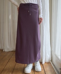 リブマキシスウェットSK/Ribbed maxi sweat skirt