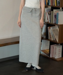 リブマキシスウェットSK/Ribbed maxi sweat skirt