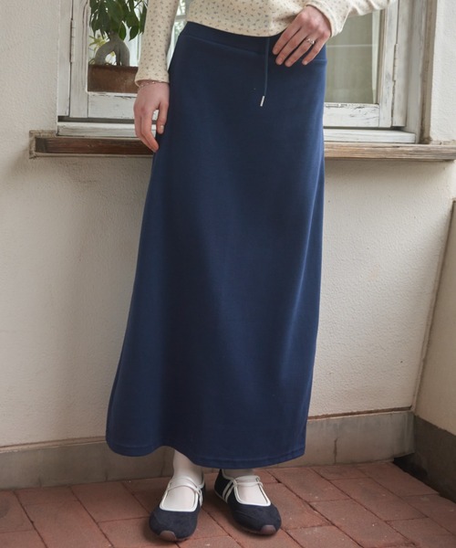 Birthday room（バースデイルーム）の「リブマキシスウェットSK/Ribbed maxi sweat skirt（スカート・レディース・パープル/グレー/ブルー・FREE）」の15枚目の写真