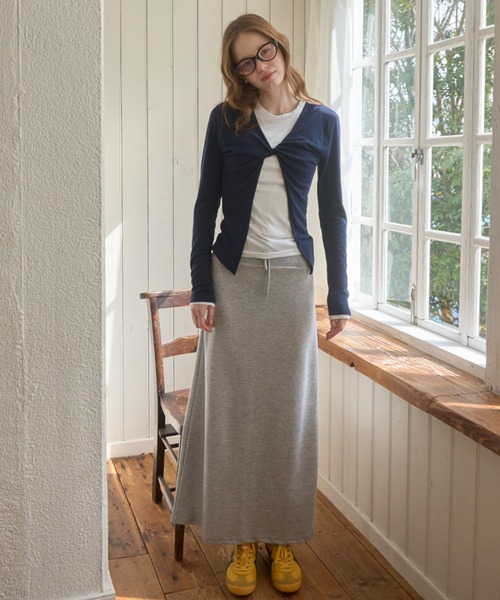 Birthday room（バースデイルーム）の「リブマキシスウェットSK/Ribbed maxi sweat skirt（スカート・レディース・パープル/グレー/ブルー・FREE）」の12枚目の写真