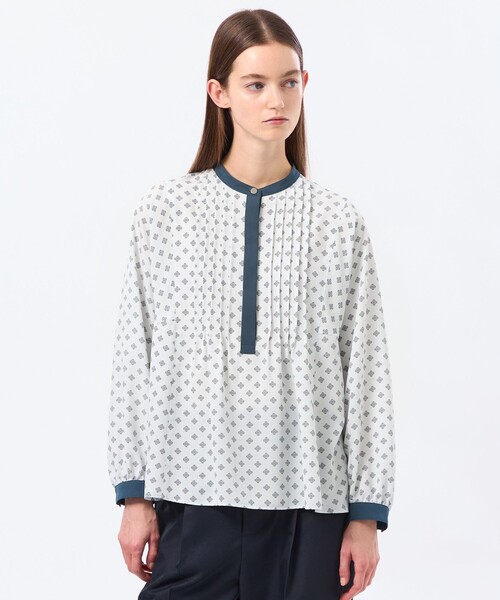 MACKINTOSH PHILOSOPHY(マッキントッシュ フィロソフィー)の「【CRANWELL SHIRTS(クランウェル シャツ)】ラッケンブースプリント(シャツ/ブラウス・レディース・グレー系その他/ネイビー・38/36)」の1枚目の写真
