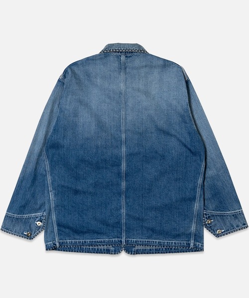 KHOKI（コッキ）の「【KHOKI/コッキ】Hand-Embroidered Denim Coverall（デニムジャケット・メンズ・ブラック/インディゴブルー・3/2）」の4枚目の写真