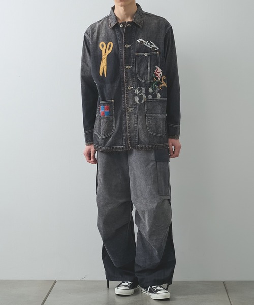 KHOKI/コッキ】Hand-Embroidered Denim Coverall（デニムジャケット