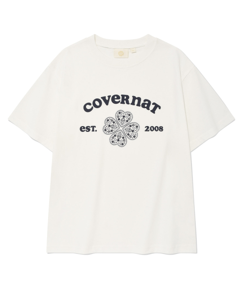 COVERNAT WOMAN(カバーナットウーマン)の「ウーマンレギュラーフィットアーチクローバーハートTシャツホワイト(Tシャツ/カットソー・レディース・その他・LARGE/WS/WM)」の2枚目の写真
