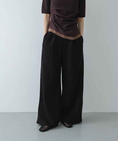 SENSE OF PLACE by URBAN RESEARCH(センスオブプレイスバイアーバンリサーチ)の「ポンチスラックスパンツ(その他パンツ・レディース・ライトグレー/ブラック/オフホワイト・SMALL/MEDIUM)」の2枚目の写真