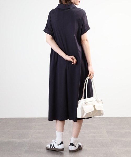 EGLANTINE(エグランティーヌ)の「EGLANTINE ポロワンピース 半袖(ワンピース・レディース・ブラック/ネイビー/チャコールグレー・40)」の16枚目の写真