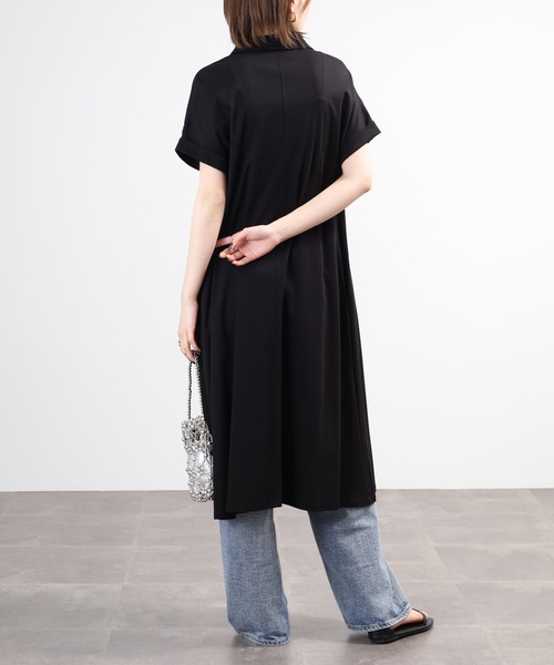 EGLANTINE(エグランティーヌ)の「EGLANTINE ポロワンピース 半袖(ワンピース・レディース・ブラック/ネイビー/チャコールグレー・40)」の9枚目の写真
