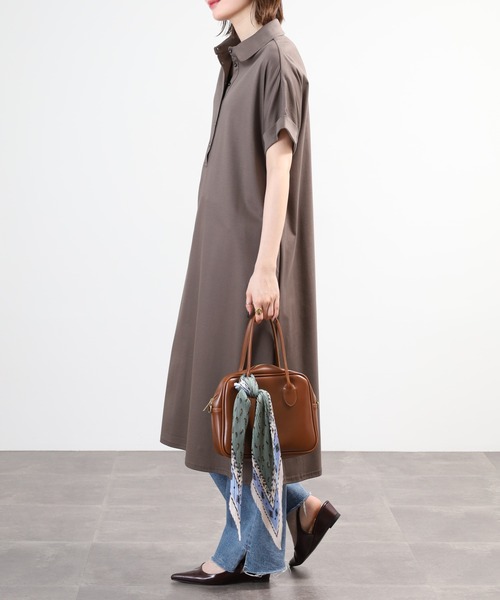 EGLANTINE(エグランティーヌ)の「EGLANTINE ポロワンピース 半袖(ワンピース・レディース・ブラック/ネイビー/チャコールグレー・40)」の21枚目の写真
