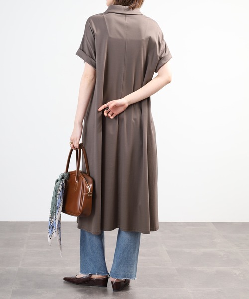 EGLANTINE(エグランティーヌ)の「EGLANTINE ポロワンピース 半袖(ワンピース・レディース・ブラック/ネイビー/チャコールグレー・40)」の22枚目の写真
