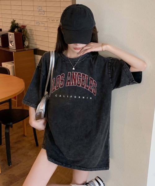 LAC-VERT(ラック・ヴェール)の「ヴィンテージ風カレッジロゴTシャツ(Tシャツ/カットソー・レディース・ブラック・LARGE/MEDIUM)」の3枚目の写真