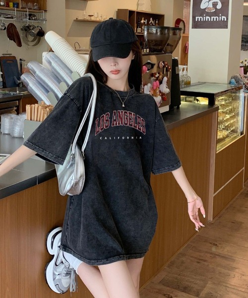 LAC-VERT(ラック・ヴェール)の「ヴィンテージ風カレッジロゴTシャツ(Tシャツ/カットソー・レディース・ブラック・LARGE/MEDIUM)」の4枚目の写真