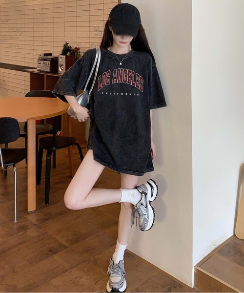 LAC-VERT(ラック・ヴェール)の「ヴィンテージ風カレッジロゴTシャツ(Tシャツ/カットソー・レディース・ブラック・LARGE/MEDIUM)」の5枚目の写真