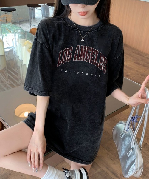 LAC-VERT(ラック・ヴェール)の「ヴィンテージ風カレッジロゴTシャツ(Tシャツ/カットソー・レディース・ブラック・LARGE/MEDIUM)」の8枚目の写真
