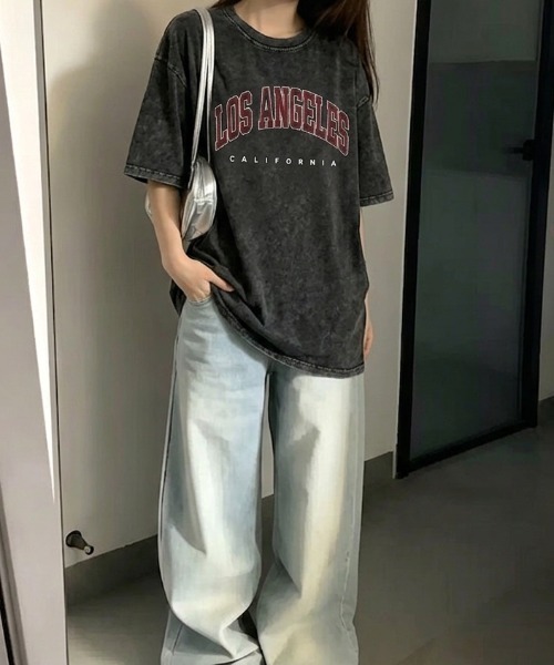 LAC-VERT(ラック・ヴェール)の「ヴィンテージ風カレッジロゴTシャツ(Tシャツ/カットソー・レディース・ブラック・LARGE/MEDIUM)」の6枚目の写真