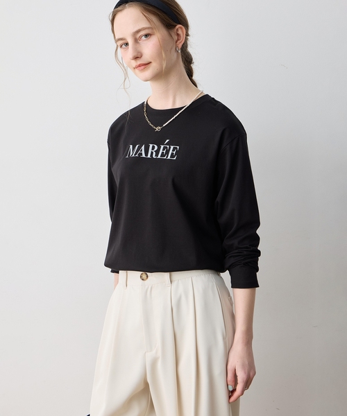 LE SOUK HOLIDAY(ルスークホリデー)の「シルケットロゴロンT【接触冷感・綿100%】(Tシャツ/カットソー・レディース・ブラック/ベージュ/オフホワイト・M/L)」の3枚目の写真