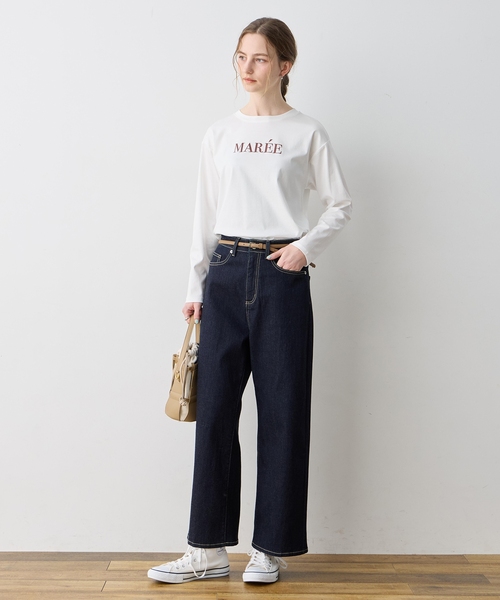 LE SOUK HOLIDAY(ルスークホリデー)の「シルケットロゴロンT【接触冷感・綿100%】(Tシャツ/カットソー・レディース・ブラック/ベージュ/オフホワイト・M/L)」の12枚目の写真