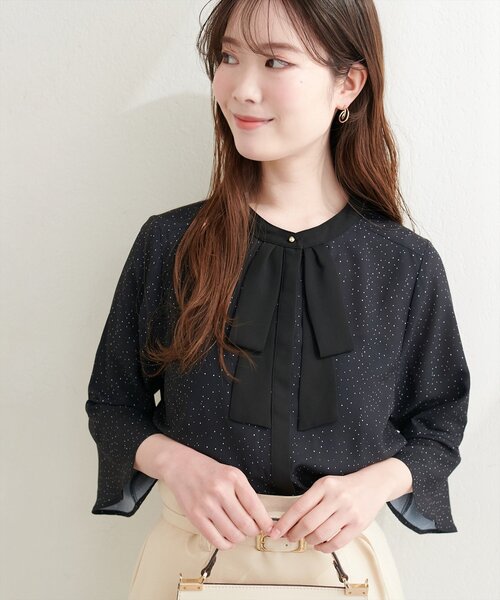 natural couture(ナチュラルクチュール)の「フレアカフス袖リボンボウタイブラウス(シャツ/ブラウス・レディース・オフホワイト/その他2/その他1/ネイビー/ラベンダー・FREE)」の19枚目の写真