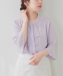 ラベンダー」に該当するシャツ/ブラウス（ボウタイ襟）ファッション