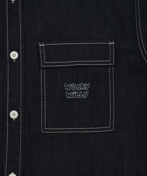 Wacky WiLLy（ワッキーウィリー）の「[26SS] イージーデニム半袖シャツインディゴ（シャツ/ブラウス・レディース・その他・SMALL/MEDIUM/LARGE/X-LARGE）」の5枚目の写真