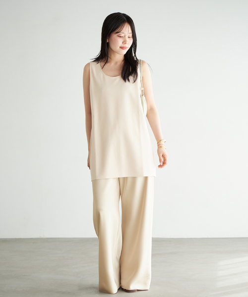 plage(プラージュ)の「Satin Bias Relax パンツ(その他パンツ・レディース・チャコールグレー/ブラック/ベージュ・34/36/38)」の12枚目の写真