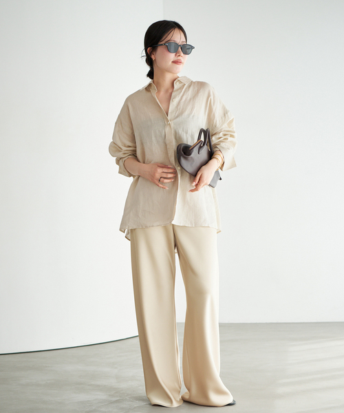 plage(プラージュ)の「Satin Bias Relax パンツ(その他パンツ・レディース・チャコールグレー/ブラック/ベージュ・34/36/38)」の19枚目の写真