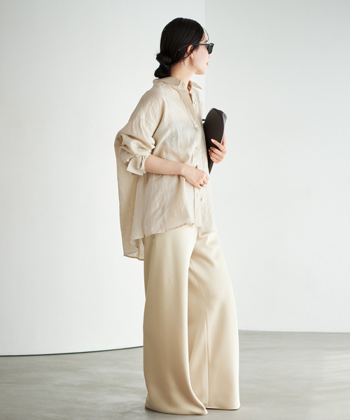 plage(プラージュ)の「Satin Bias Relax パンツ(その他パンツ・レディース・チャコールグレー/ブラック/ベージュ・34/36/38)」の20枚目の写真