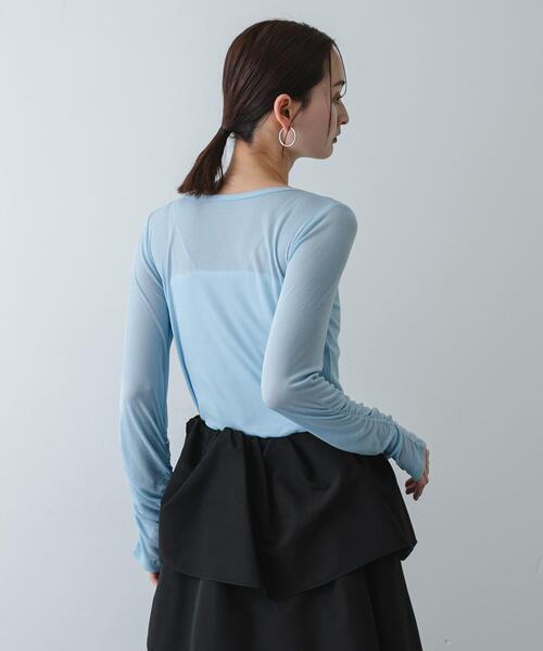 SENSE OF PLACE by URBAN RESEARCH（センスオブプレイスバイアーバンリサーチ）の「Uネックピスネームシアートップ（Tシャツ/カットソー・レディース・オフホワイト/ブラック/ライトブルー・ONE）」の21枚目の写真