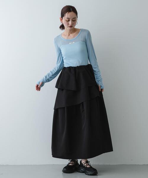 SENSE OF PLACE by URBAN RESEARCH（センスオブプレイスバイアーバンリサーチ）の「Uネックピスネームシアートップ（Tシャツ/カットソー・レディース・オフホワイト/ブラック/ライトブルー・ONE）」の22枚目の写真