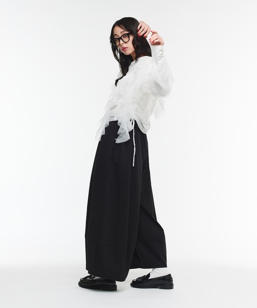 Narcissus（ナルシス）の「【Narcissus】ボリュームタックパンツ ワイド スラックス（その他パンツ・レディース・ホワイト/ブラック・FREE）」の10枚目の写真