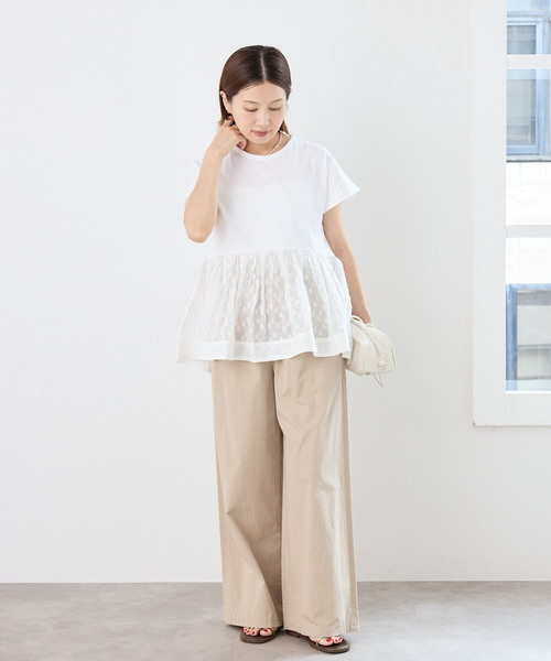 IENA(イエナ)の「《洗濯機洗い可》コットンサテンイージーワイドパンツ(その他パンツ・レディース・ベージュ系その他/チャコールグレー・38/36/34)」の7枚目の写真