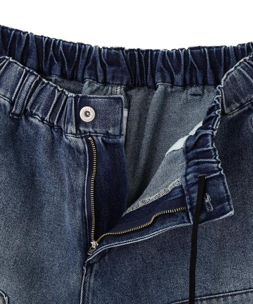 B omnivore/ビーオムニボー W KNEE SHORTS DENIM ダブルニーショーツ