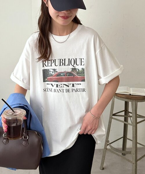 DISCOAT(ディスコート)の「【Enlude】アソートクラシックカーグラフィックTシャツ《ユニセックス》(Tシャツ/カットソー・レディース・ネイビー/チャコールグレー/オフホワイト/ライトベージュ・FREE)」の7枚目の写真