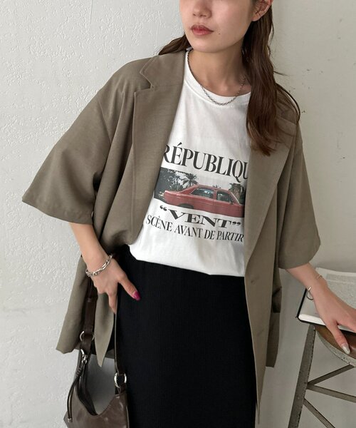 DISCOAT(ディスコート)の「【Enlude】アソートクラシックカーグラフィックTシャツ《ユニセックス》(Tシャツ/カットソー・レディース・ネイビー/チャコールグレー/オフホワイト/ライトベージュ・FREE)」の12枚目の写真