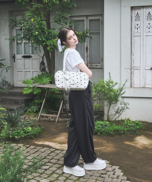 ハートチャーム付き2wayボストンバッグ（ハンドバッグ）｜Lovilyn