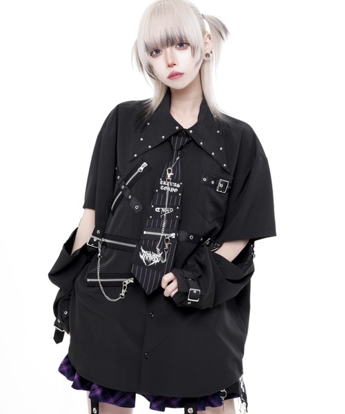 TRAVAS TOKYO/トラバス トーキョー』袖セパレートパンクデザインシャツ