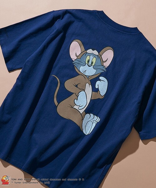 Tom&Jerry(トムアンドジェリー)の「TOM and JERRY (トムとジェリー)ヴィンテージライクTシャツ(Tシャツ/カットソー・メンズ・ベージュ/イエロー/ネイビー/ライム/ダークグレー/その他2/その他1・S/M/L/XL)」の4枚目の写真