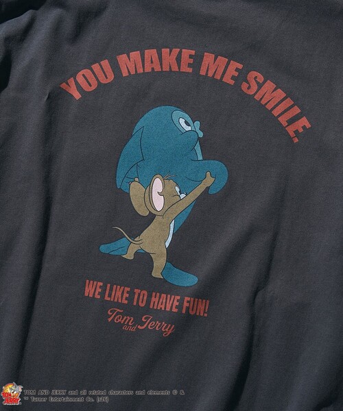 Tom&Jerry(トムアンドジェリー)の「TOM and JERRY (トムとジェリー)ヴィンテージライクTシャツ(Tシャツ/カットソー・メンズ・ベージュ/イエロー/ネイビー/ライム/ダークグレー/その他2/その他1・S/M/L/XL)」の13枚目の写真