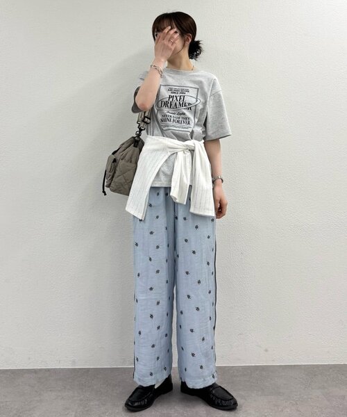CIAOPANIC TYPY(チャオパニックティピー)の「【着映え/3サイズ展開】楊柳花柄刺繍イージーパンツ(その他パンツ・レディース・ピンク/オフホワイト/ブラック/サックスブルー・LARGE/MEDIUM/SMALL)」の20枚目の写真