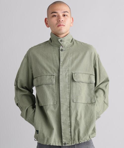 MANASTASH(マナスタッシュ)の「MANASTASH/マナスタッシュ MH-RIP FIELD SHIRTS(ミリタリージャケット・メンズ・オリーブ系/ブラック/カーキ・S/M/L/XL)」の1枚目の写真