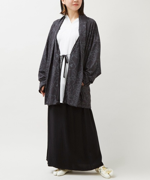 倭物やカヤ（ワモノヤカヤ）の「【倭物やカヤ】日覆UV羽織（カーディガン/ボレロ・レディース・スミクロ/ライトグレー/ネイビー・FREE）」の12枚目の写真