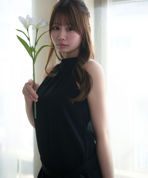 M DOLLY（エムドリー）の「Ribbon lulu chiffon mini dress / リボンルルシフォンミニドレス（ワンピース・レディース・ライトブルー/ブラック・S/M）」の8枚目の写真