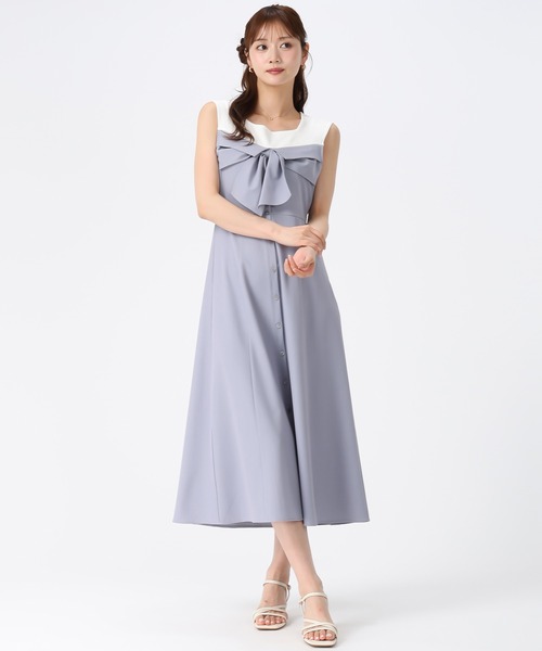 MISCH MASCH(ミッシュマッシュ)の「2026春夏新作 リボンシャツドッキングワンピース(ワンピース・レディース・グレー/ブルー/ブラック・S/M)」の8枚目の写真