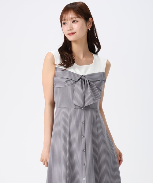 MISCH MASCH(ミッシュマッシュ)の「2026春夏新作 リボンシャツドッキングワンピース(ワンピース・レディース・グレー/ブルー/ブラック・S/M)」の18枚目の写真