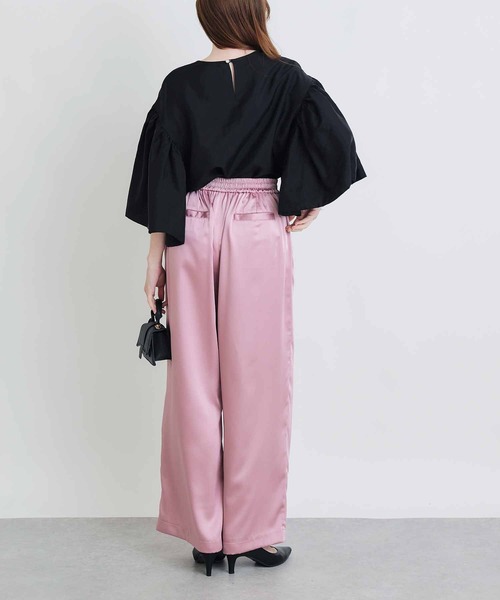 PICCIN PERLA(ピッチンペルラ)の「ダブルシアージュディブラウス(シャツ/ブラウス・レディース・グレイッシュベージュ/ブラック/オフホワイト・M)」の16枚目の写真