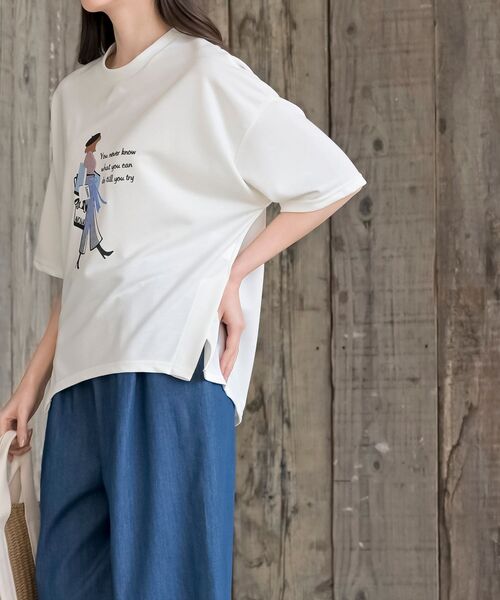 rps(アールピーエス)の「ベレー帽GirlワイドT(Tシャツ/カットソー・レディース・ライトグレー/オフホワイト/チャコールグレー・フリー)」の17枚目の写真