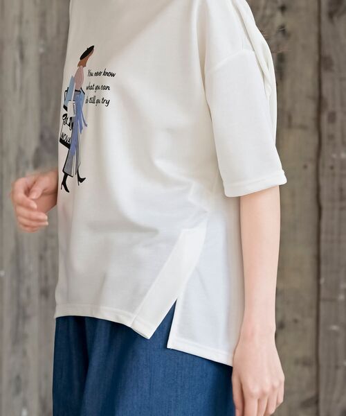 rps(アールピーエス)の「ベレー帽GirlワイドT(Tシャツ/カットソー・レディース・ライトグレー/オフホワイト/チャコールグレー・フリー)」の22枚目の写真
