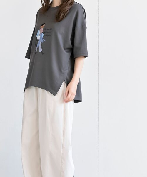 rps(アールピーエス)の「ベレー帽GirlワイドT(Tシャツ/カットソー・レディース・ライトグレー/オフホワイト/チャコールグレー・フリー)」の9枚目の写真