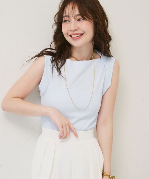 La boutique BonBon(ラブティックボンボン)の「【mikiカラー監修】リブタンク(タンクトップ・レディース・ホワイト/ピンク/サックスブルー・FREE)」の3枚目の写真